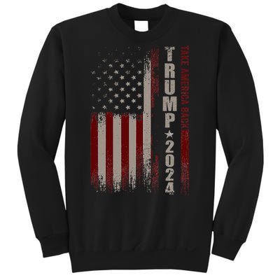 Take America Back Trump 2024 With American Flag Sweatshirt