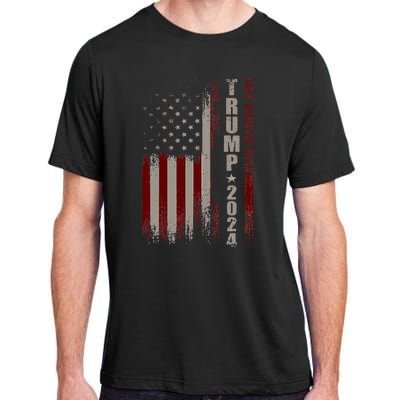 Take America Back Trump 2024 With American Flag Adult ChromaSoft Performance T-Shirt