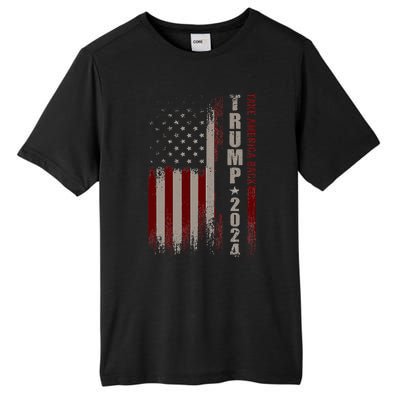 Take America Back Trump 2024 With American Flag Tall Fusion ChromaSoft Performance T-Shirt