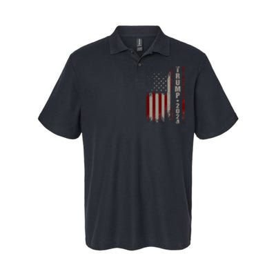 Take America Back Trump 2024 With American Flag Softstyle Adult Sport Polo