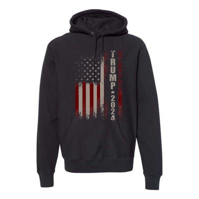 Take America Back Trump 2024 With American Flag Premium Hoodie