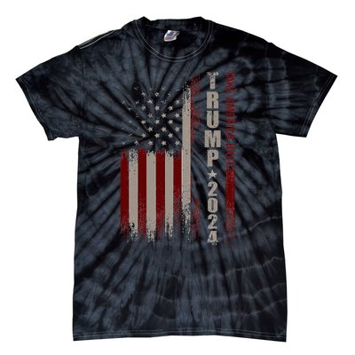 Take America Back Trump 2024 With American Flag Tie-Dye T-Shirt