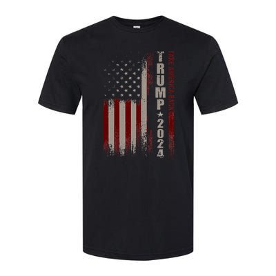 Take America Back Trump 2024 With American Flag Softstyle® CVC T-Shirt