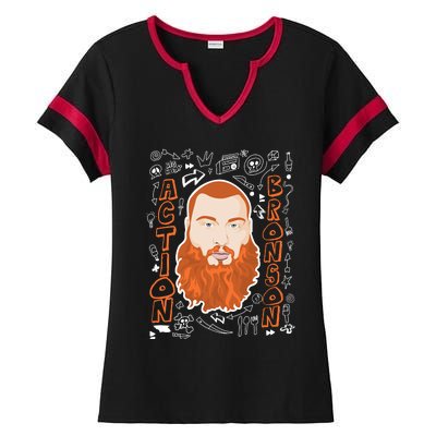 The Action Bronson Cool Vector Design Ladies Halftime Notch Neck Tee