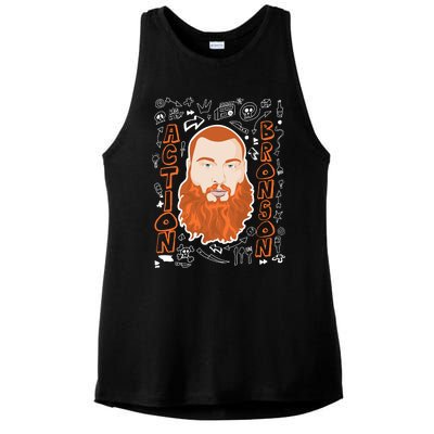 The Action Bronson Cool Vector Design Ladies PosiCharge Tri-Blend Wicking Tank