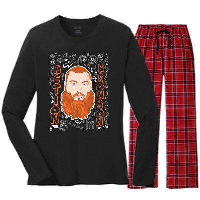 The Action Bronson Cool Vector Design Women's Long Sleeve Flannel Pajama Set 