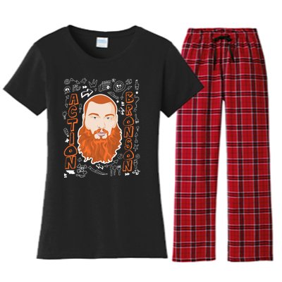 The Action Bronson Cool Vector Design Women's Flannel Pajama Set