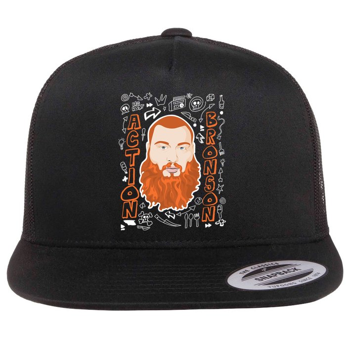 The Action Bronson Cool Vector Design Flat Bill Trucker Hat