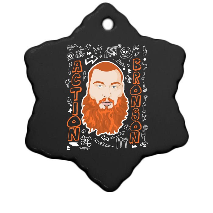 The Action Bronson Cool Vector Design Ceramic Star Ornament