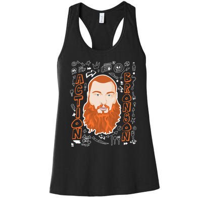 The Action Bronson Cool Vector Design Women's Racerback Tank