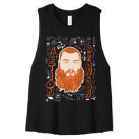 The Action Bronson Cool Vector Design Women's Racerback Cropped Tank