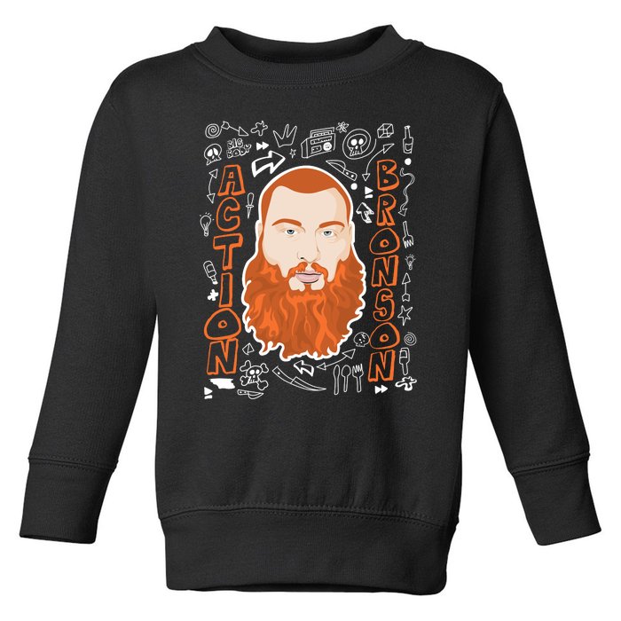 The Action Bronson Cool Vector Design Toddler Sweatshirt