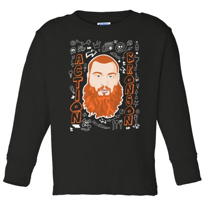 The Action Bronson Cool Vector Design Toddler Long Sleeve Shirt