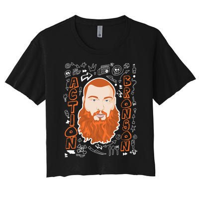 The Action Bronson Cool Vector Design Women's Crop Top Tee