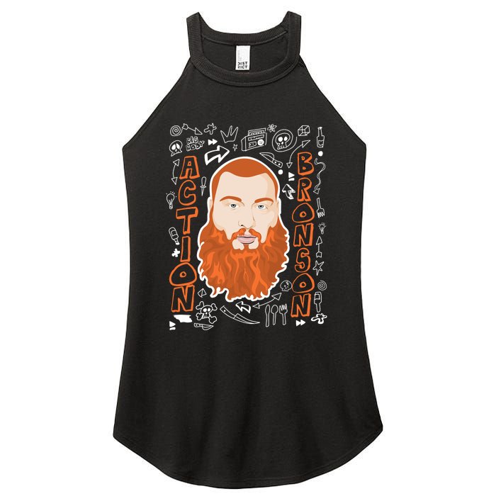 The Action Bronson Cool Vector Design Women's Perfect Tri Rocker Tank