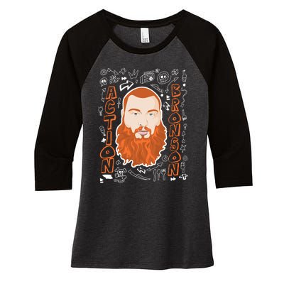 The Action Bronson Cool Vector Design Women's Tri-Blend 3/4-Sleeve Raglan Shirt