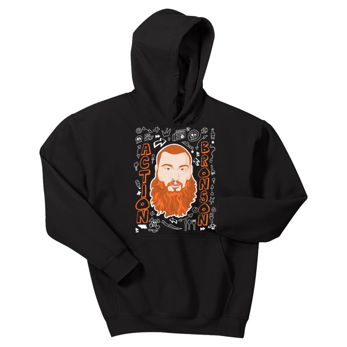 The Action Bronson Cool Vector Design Kids Hoodie