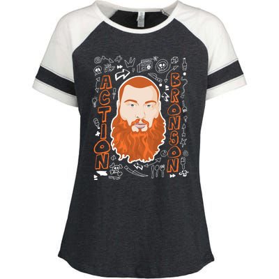 The Action Bronson Cool Vector Design Enza Ladies Jersey Colorblock Tee