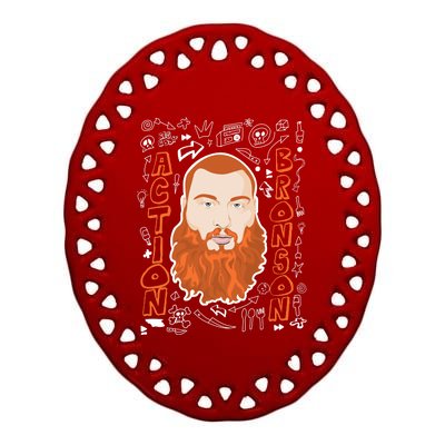 The Action Bronson Cool Vector Design Ceramic Oval Ornament