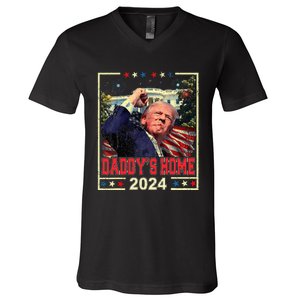 Take America Back 2024 Donald Trump 2024 DaddyS Home Trump V-Neck T-Shirt