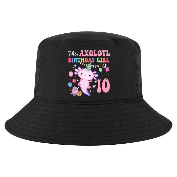 This Axolotl Birthday Girl Is 10 Years Old 10th Bday Party Cool Comfort Performance Bucket Hat