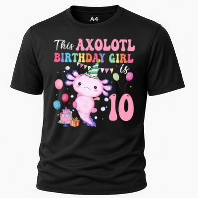 This Axolotl Birthday Girl Is 10 Years Old 10th Bday Party Cooling Performance Crew T-Shirt