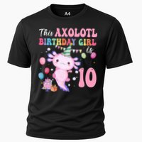 This Axolotl Birthday Girl Is 10 Years Old 10th Bday Party Cooling Performance Crew T-Shirt