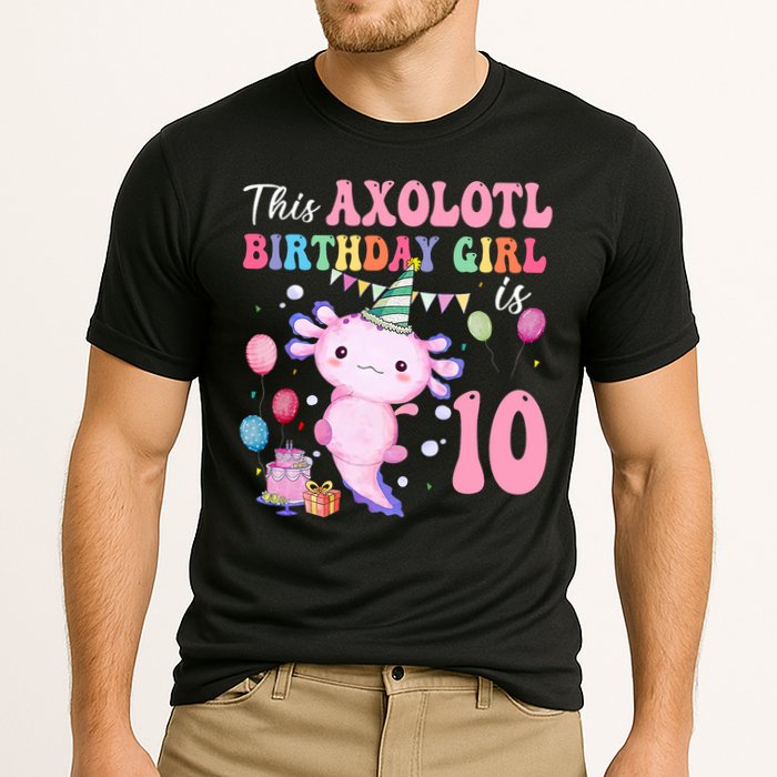 This Axolotl Birthday Girl Is 10 Years Old 10th Bday Party Cooling Performance Crew T-Shirt