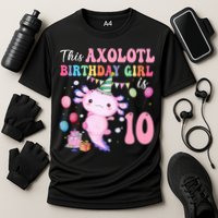 This Axolotl Birthday Girl Is 10 Years Old 10th Bday Party Cooling Performance Crew T-Shirt