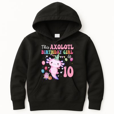 This Axolotl Birthday Girl Is 10 Years Old 10th Bday Party Kids Hoodie
