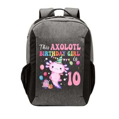 This Axolotl Birthday Girl Is 10 Years Old 10th Bday Party Vector Backpack