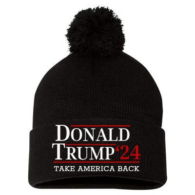 Take America Back American Flag Trump Pom Pom 12in Knit Beanie