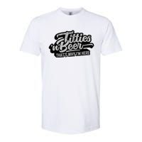 Titties And Beer Why IM Here Funny Beer Lover Softstyle® CVC T-Shirt