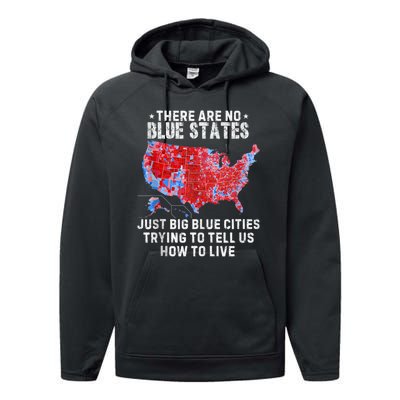 There Are Blue States Just Big Blue Cities Trying To Tell Us Performance Fleece Hoodie