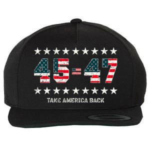 Take America Back Trump 2024 Stars 45 47 Usa President Wool Snapback Cap