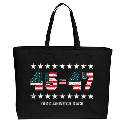 Take America Back Trump 2024 Stars 45 47 Usa President Cotton Canvas Jumbo Tote