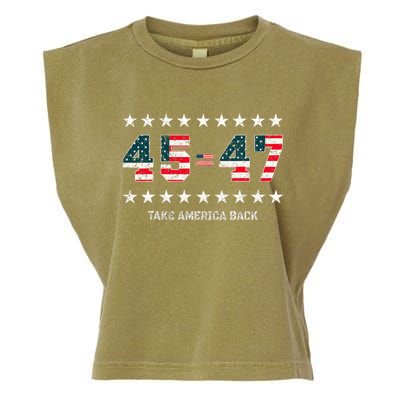 Take America Back Trump 2024 Stars 45 47 Usa President Garment-Dyed Women's Muscle Tee