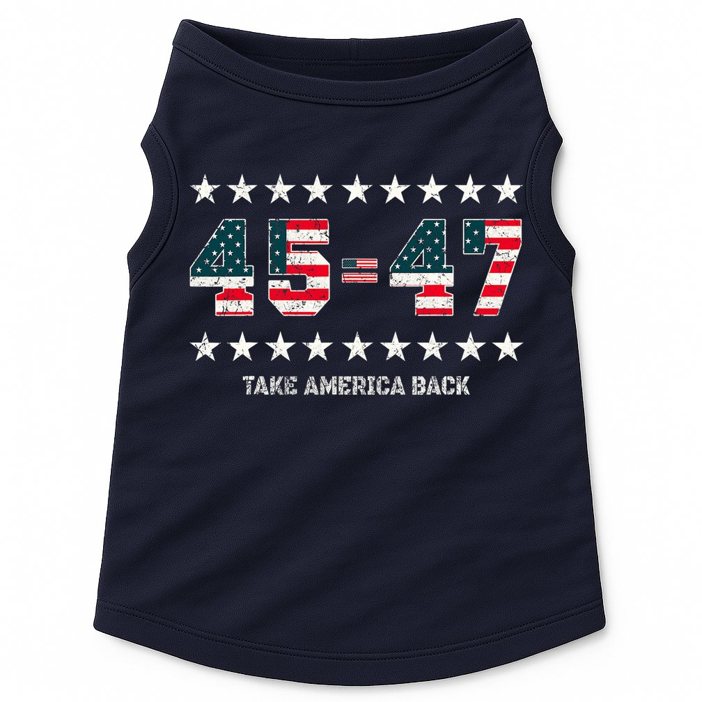 Take America Back Trump 2024 Stars 45 47 Usa President Doggie Tank