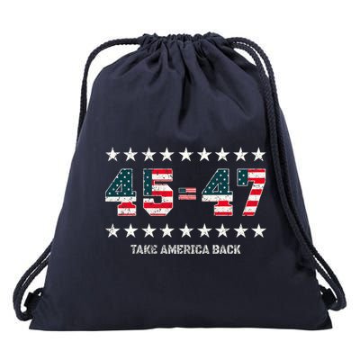 Take America Back Trump 2024 Stars 45 47 Usa President Drawstring Bag