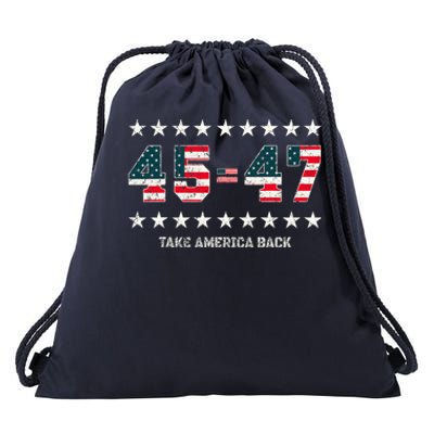 Take America Back Trump 2024 Stars 45 47 Usa President Drawstring Bag