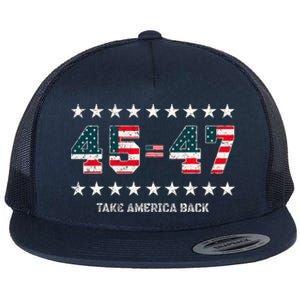 Take America Back Trump 2024 Stars 45 47 Usa President Flat Bill Trucker Hat