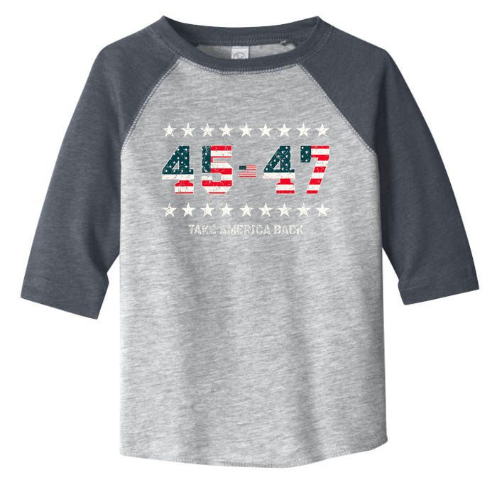 Take America Back Trump 2024 Stars 45 47 Usa President Toddler Fine Jersey T-Shirt