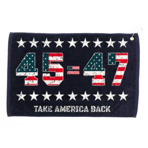 Take America Back Trump 2024 Stars 45 47 Usa President Grommeted Golf Towel