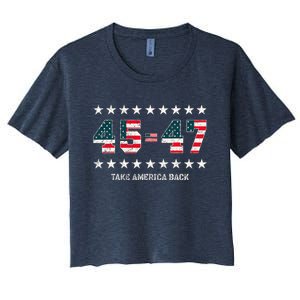 Take America Back Trump 2024 Stars 45 47 Usa President Women's Crop Top Tee