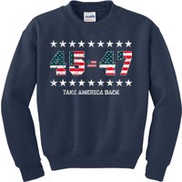 Take America Back Trump 2024 Stars 45 47 Usa President Kids Sweatshirt