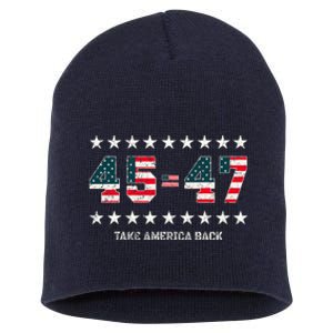 Take America Back Trump 2024 Stars 45 47 Usa President Short Acrylic Beanie