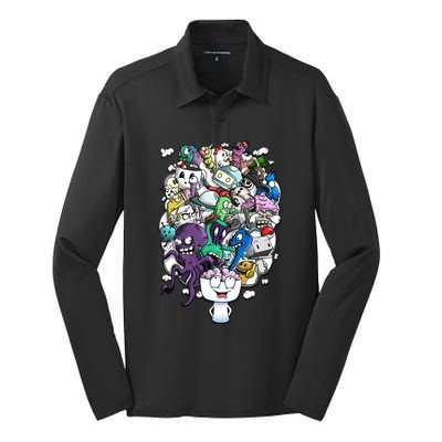 The Artist Brain Silk Touch Performance Long Sleeve Polo