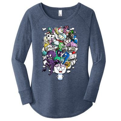 The Artist Brain Women's Perfect Tri Tunic Long Sleeve Shirt