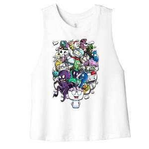 The Artist Brain Women's Racerback Cropped Tank