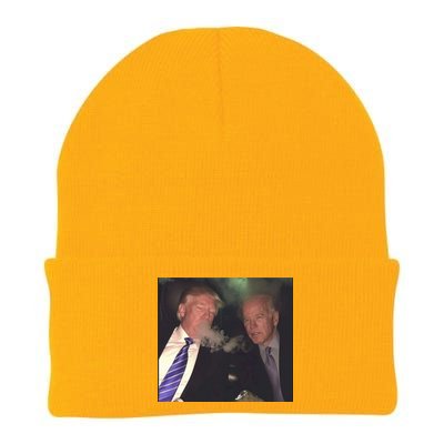 Trump And Biden Smoking Weed Knit Cap Winter Beanie